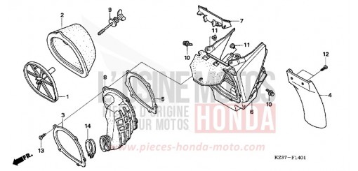 FILTRE A AIR (CR250R5-7) CR250R7 de 2007